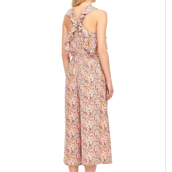 Rebecca Taylor Margo Floral Ruffle Silk Cropped Jumpsuit Size 0 (or xs) - Picture 4 of 16